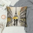 thumbnail image 2 of COMIO  Throw Pillow Cover Square Paris European City Landscape France Eiffel Tower Black White and Yellow Modern Couple Decor Print Pillowcases, 2 of 5
