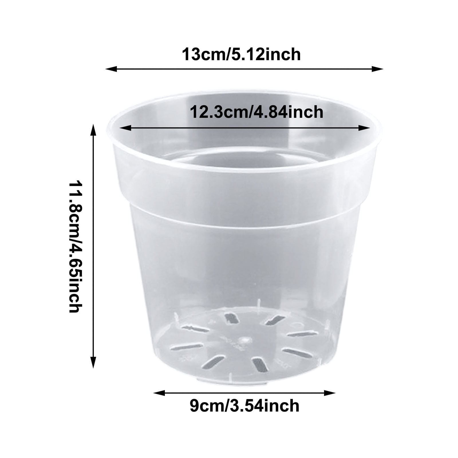 5 Pack 5 Inch Clear Nursery Pots, Transparent Pots with Drainage Holes, Starting Containers for Succulents Orchids Indoor Outdoor Gardening