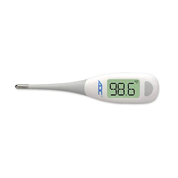 ADC Fast Read Digital Thermometer, Flexible Tip and Large Quick Read LCD Display with Color-coded Backlighting