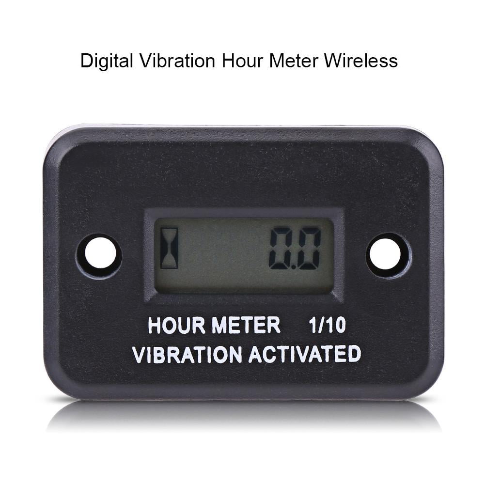 Hilitand Digital Vibration Hour Meter Gauge Wireless for Vibrating Machine Motorcycle ATV Boat