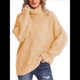 thumbnail image 1 of Suéter de Cuello Alto, Larga, Estilo Globo, Liso, para Mujer, para Invierno y Otoño. Albaricoque XL, 1 of 6