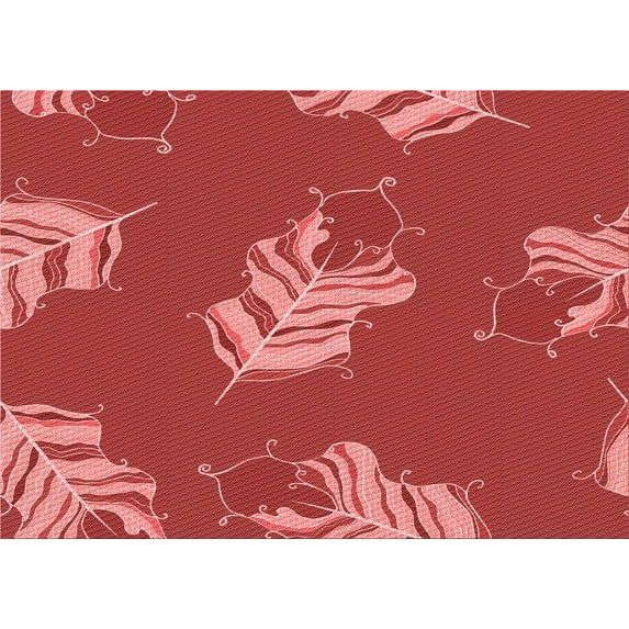 Ahgly Company Indoor Rectangle Patterned Ferrari Red Area Rugs, 5' x 7'