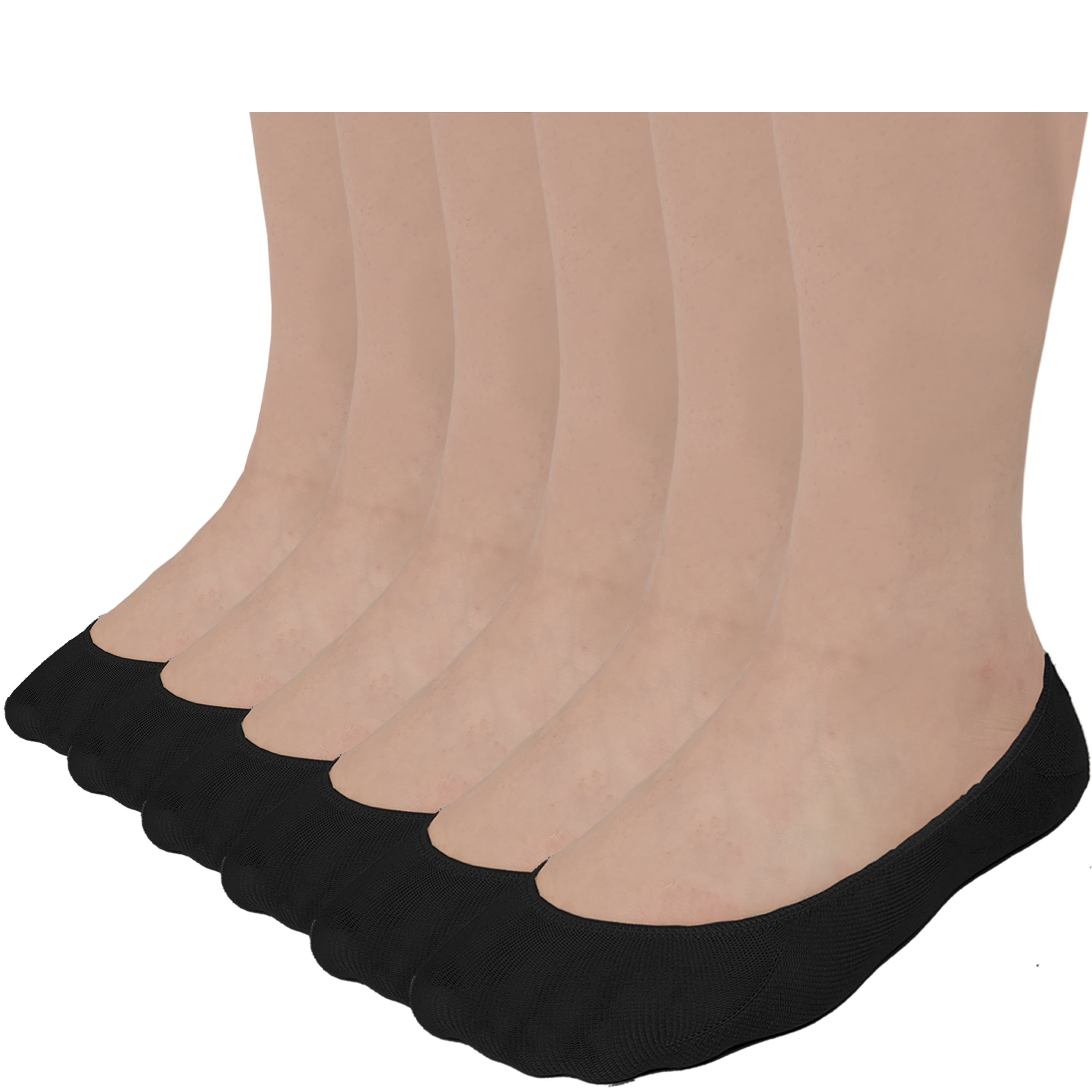 Zeltauto 6 Pairs Invisible Socks Women Cotton No Show Liner Socks Non Slip for Plimsolls