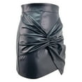thumbnail image 6 of HJYCHN Mini Skirts for Women Stylish Imitation Skirt with Pleated Detail and Bodycon Fit Modern Wardrobe Staple Leather Skirt Black M, 6 of 9