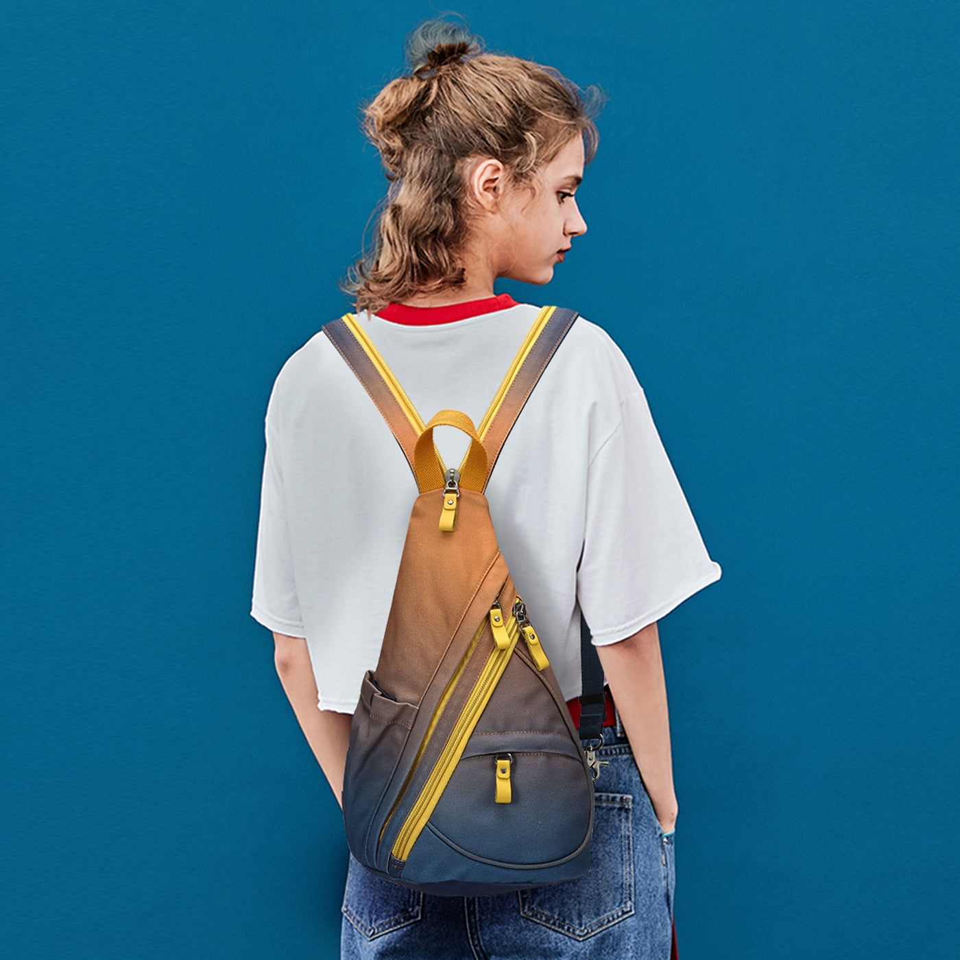 KL928 Canvas Sling Bag for Women Sling Backpack Crossbody Shoulder Bag for Men Small Backpack