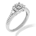 thumbnail image 4 of Vir Jewels 1/2 CTTW Diamond Semi Mount Engagement Ring with Center Princess in Silver Size 7, 4 of 8