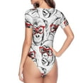 thumbnail image 3 of Uemuo Monkey Pattern Women's One Piece Short Sleeve Swimsuit Rash Guard Surfing Modest Quick-drying Swimsuit Beach Essentials-Medium, 3 of 9