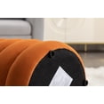 thumbnail image 3 of Round Ottoman Storage Box, Velvet Pouffe Footstool 18.5'' Padded Stool Seat, Wooden Frame Footrest Vanity Stool for Makeup Room Bedroom Living Room Balcony (Orange), 3 of 9