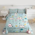 thumbnail image 2 of Homewish Lovely Cat Queen Comforter Set,Cute Cartoon Kitten Bedding Sets,Pet Lovers Bedding Comforter Set For Men Women,Luxury Bedroom Decor Reversible,3pcs, 2 of 8