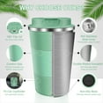 thumbnail image 4 of JOUALY Coffee Tumbler with Lid, 13Floz Leakproof Coffee Mug, Stainless Steel Vacuum Thermal Thermos, Travel Insulated Tumbler Reusable Coffee Cup for Men and Women Hot & Iced Drinks, 4 of 7