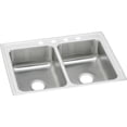thumbnail image 2 of Elkay Lr2519 Lustertone 25" Drop In Double Basin Stainless Steel Kitchen Sink - 2 Faucet, 2 of 5