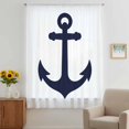 thumbnail image 3 of Nautical Anchor Sheer Curtains 84 Inches Long, Farmhouse Minimalist White Abstract Art Light Filering Curtains, Breathable Simi Curtain Privacy Drapes for Living Room Bedroom Window Treatment, 3 of 9
