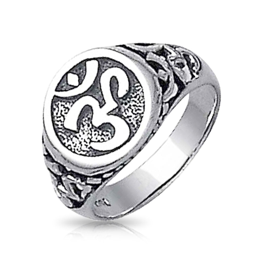 Om Ring Sterling Silver Sanskrit Thumb & Finger Ladies Mens