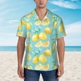 thumbnail image 4 of Lsque Yellow Lemon pattern Hawaiian Shirt for Men, Unisex Summer Beach Casual Short Sleeve Button Down Shirts-Large, 4 of 9