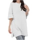 thumbnail image 2 of Fiudx Camisas para Mujer Camiseta Holgada de Manga Corta Informal de Color Sólido para Mujer, Top con Cuello Redondo, 2 of 4