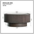 thumbnail image 6 of Coffee Tables 35.43 inch Modern Faux Marble Pattern Stickers Coffee Table Round Coffee Table for Living Room,Small Table with Sturdy Pedestal,Dark Brown,Coffee Tables With Storage, 6 of 6