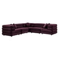 thumbnail image 6 of Modway Jubilee 5-Piece Modular Performance Velvet Sectional Sofa in Mulberry, 6 of 10