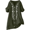 thumbnail image 4 of Babysbule V-Neck Short Sleeve Embroidery Floral Blouses & Tops, Women's Tops, 4 of 7