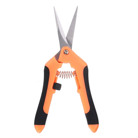 Pruning Shears 6.5" Stainless Steel Gardening Hand Scissors with Straight Precision Blades & Lock Garden Clippers for Cutting Flowers Trimming Plants, Orange