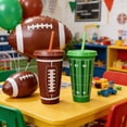thumbnail image 4 of SHJHENG 6 Pack American Football Themed Party Cups, Reusable Plastic Drink Cups with Lids & Straws, for Super Bowl, Game Day, Tailgating & Sports Themed Parties, 4 of 6