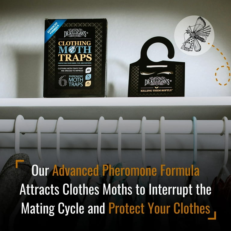 MothPrevention Powerful Moth Traps only for Clothes, Closets | Refillable |  3-Pack | Odor-Free & Natural | Moth Pheromone Traps for House