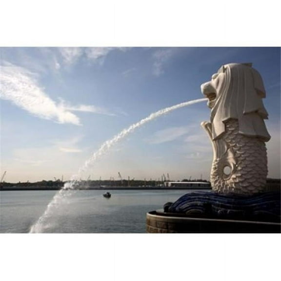 Singapore Merlion Statue in the Merlion Park Poster Print by Bruce Yuanyue Bi - 38 x 25 in.