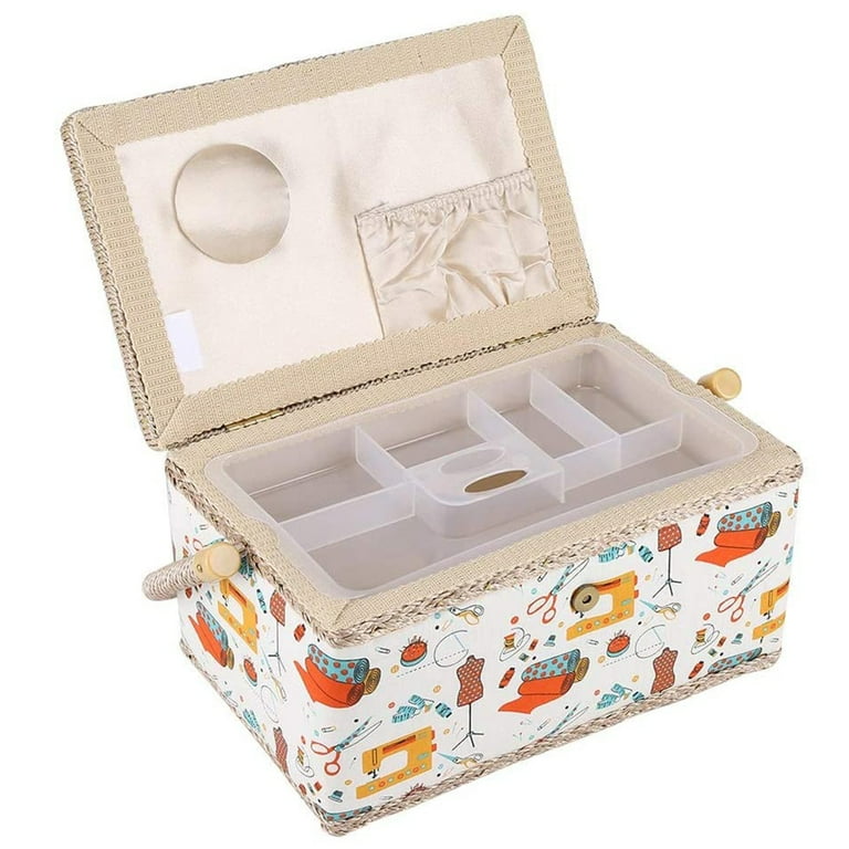 Extra Large Sewing Basket, Sewing Kit Storage And With Tray