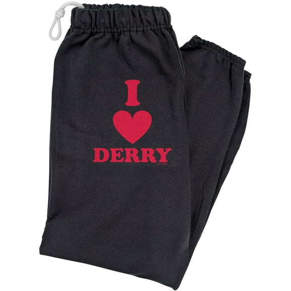 It Chapter 2 I Love Derry Unisex Jogger Sweatpants for Men and Women, Black, Small