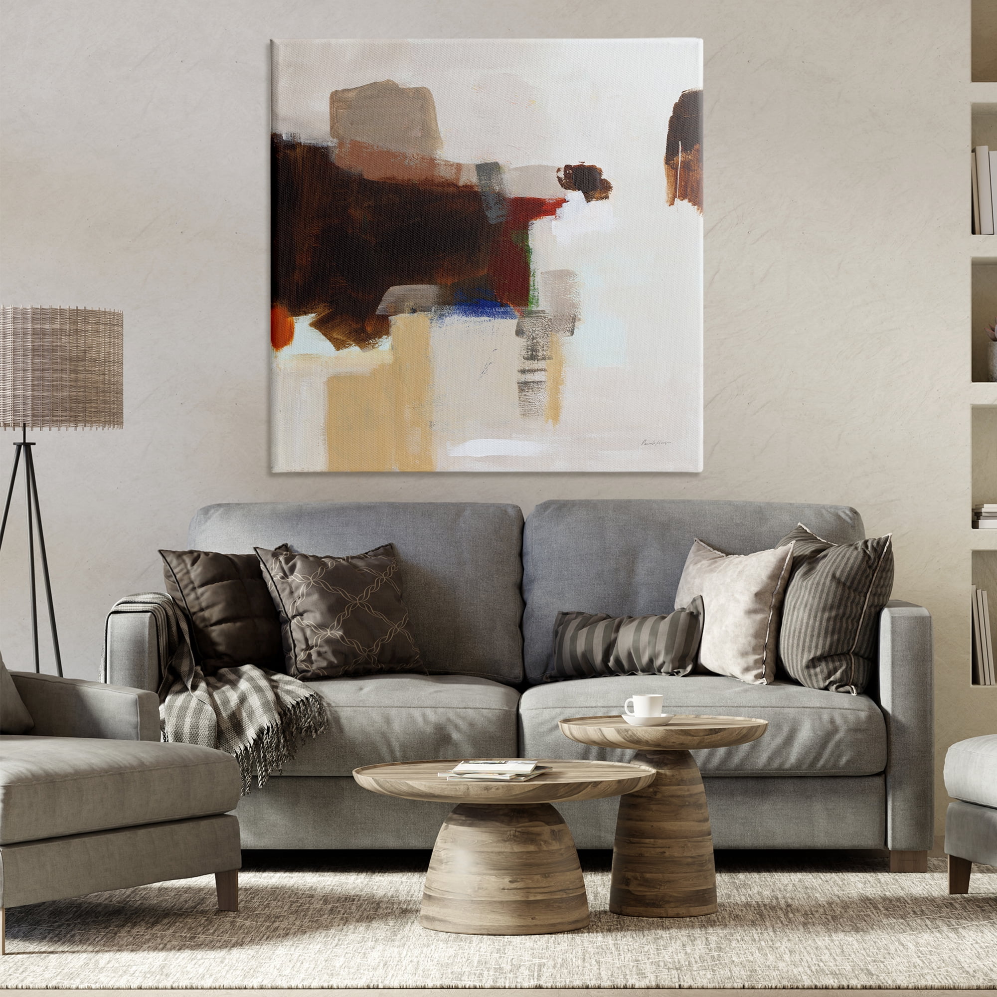 Stupell Industries American Rust Abstraction Abstract Painting Wrapped Canvas Art Print Wall Art, 36 x 36