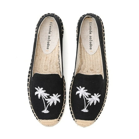 

2022 Round Toe Espadrilles Shoes Flat Ladies Fashion Comfortable Womens Casual 2021real Rushed Hemp Zapatillas Mujer Sapatos