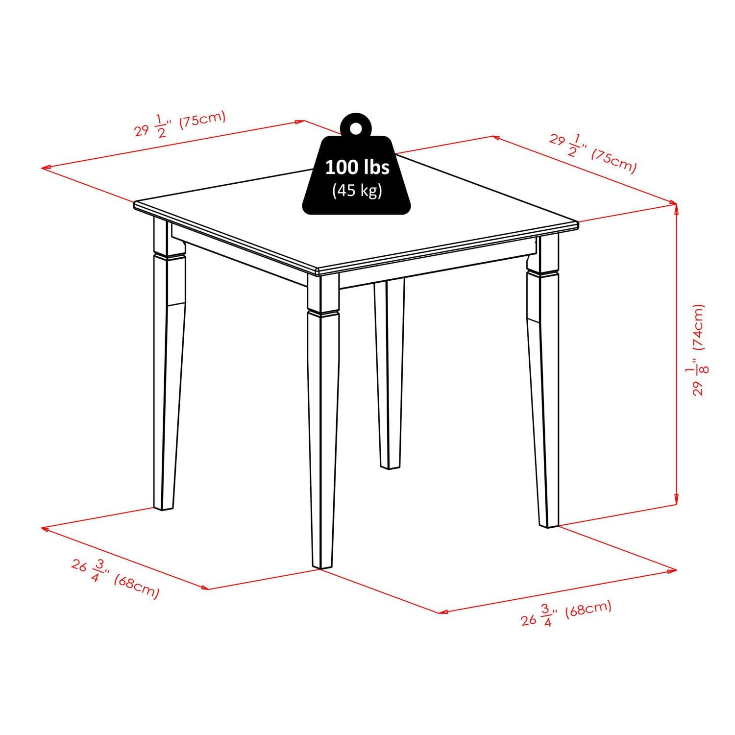 Table à manger Kingsgate avec pieds fuselés de Winsome  - 94133