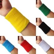 Limei 2Pcs Sports Wristbands Cotton Sweat Bands, for Basketball, Baseball, Running Athletic Sports
