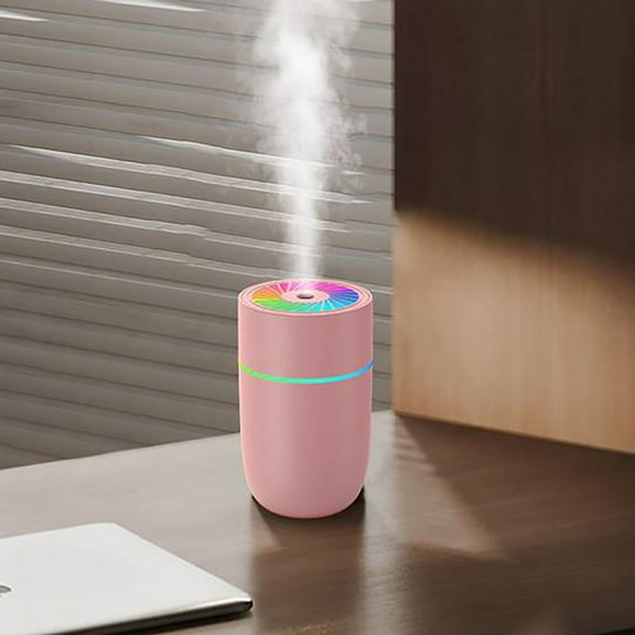 Colorful Car Humidifier with LED Light, 220ml USB Portable Humidifier for Home & Car, Quiet Mist Humidifier with 2 Spray Modes, Auto Shut-Off, Compact Travel Humidifier for Small Spaces