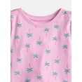 thumbnail image 2 of Wonder Nation Toddler Girls Printed Tee and Shorts,2-Piece Outfit Set, Sizes 18M–5T, 2 of 3