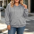 thumbnail image 5 of Nugftut Hoodies for Women Plus Size Fall Winter Casual Sweatshirts Zipper Oversized Lightweight Hoodies with Pockets, 5 of 8