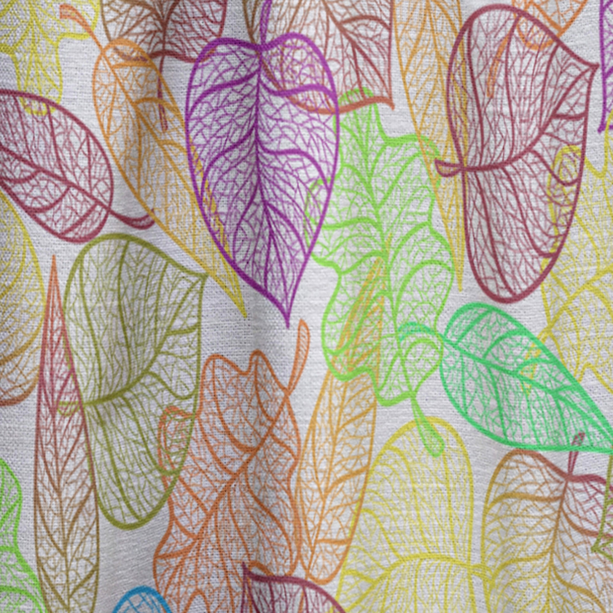 Designart 'Autumn Rainbow Transparent Leaves Pattern' Modern & Contemporary Curtain Panel