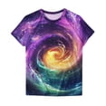 thumbnail image 6 of Alkepwun Going Out Tops Women's Casual Galaxy Stars Print Short Sleeve Crew Neck Shirt Lightweight Comfort Breathable Slim Fit Pullover Top, 6 of 6