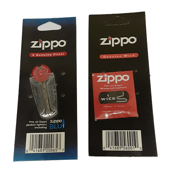 Genuine Zippo Lighter Flint and Zippo Lighter Wick Combo.