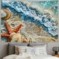 thumbnail image 2 of Orinice Starfish Shells Beach Tapestry Wall Hanging Unique Style Graphic Tapestries Home Wall Decor Art for Living Room Bedroom Apartment Farmhouse Dorm 50x40inch, 2 of 6