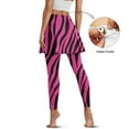 thumbnail image 3 of SCRAWLGOD Pink Zebra Print Soft Golf Skirted Leggings for Women Tennis Yoga Leggings with Skirt Fashionable Comfy Sports Skorts for Dance, Pickleball, Dressy Casual, M, 3 of 7