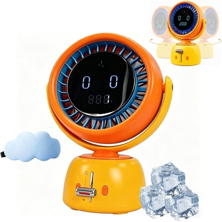 Smart Face Tracking Desktop Fan, Stepless Speed Control & Auto Follow (yellow)