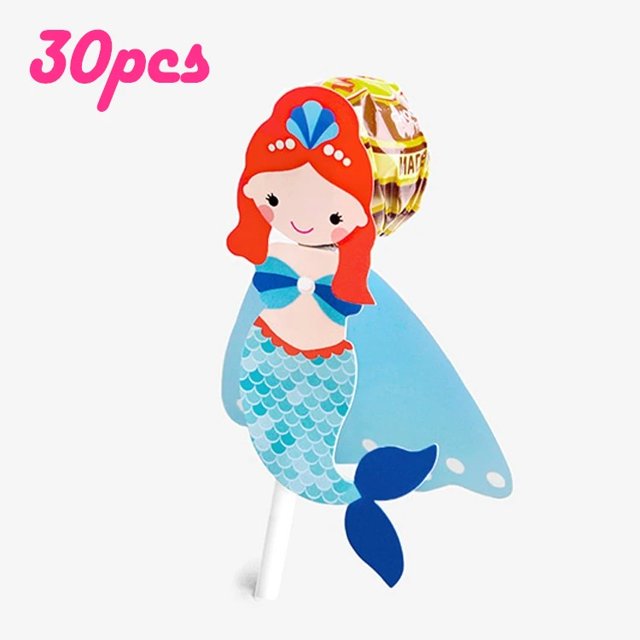 Princess Snow White Superhero Lollipop Decoration Cards for Kids Boy Girls Birthday Party Gift Cake Accessories Candy Packaging