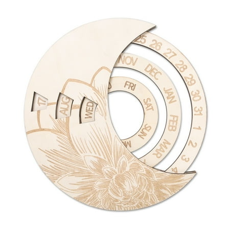 Wooden Wall Calendar Wall Mounted Rotatable Wooden Wall Calendar