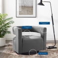 thumbnail image 5 of Armchair Accent Chair, Velvet, Grey Gray, Modern Contemporary Urban Design, Living Lounge Room Hotel Lobby Hospitality, 5 of 9