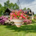thumbnail image 6 of Artificial Faux Hanging Plants Flowers Basket for Spring, Red Daisy Flowers Eucalyptus UV Resistant Look Real for Outdoor Outside Porch Decoration, 6 of 8