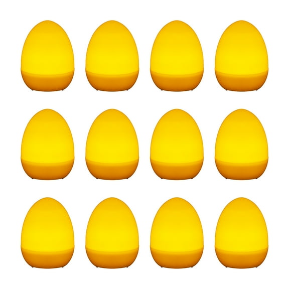 12PCS Light-Up Easter Eggs Decorative Light, 2.5x1.9" LED Eggs Ornaments Candle Light for Easter Tree, Home Decor & Party Displays