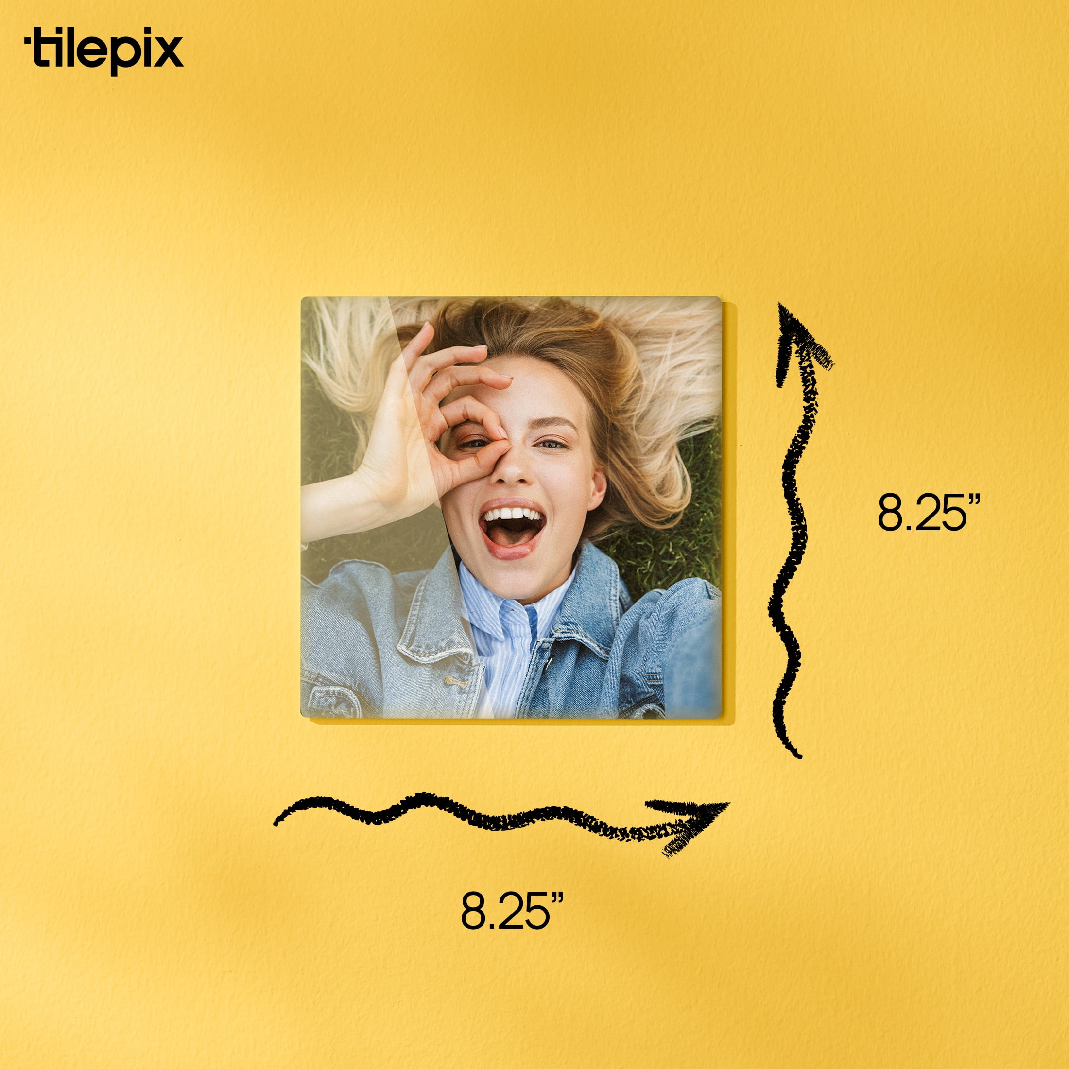 TilePix Nail Free Glass Frame, 6-Piece Split Image