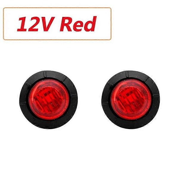 2PCS 12V/24V 3LED 3/4 Round Trailer Side Marker Lights Yellow White Red For Trucks Clearance Lights Truck Turn Signal Lamp