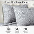 thumbnail image 4 of Superior Enzy Floral Matelasse Bedspread Set, California King, Charcoal, 4 of 9