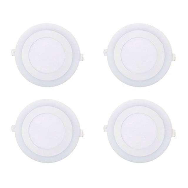 lámpara plafón flat halo de techo brillante 1 luz neutra 4 piezas